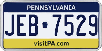 PA license plate JEB7529