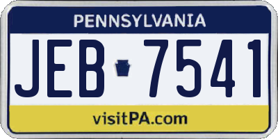 PA license plate JEB7541