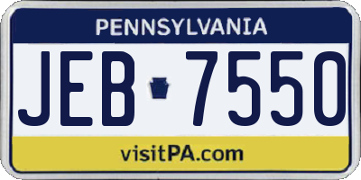PA license plate JEB7550