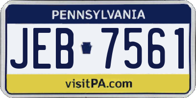 PA license plate JEB7561