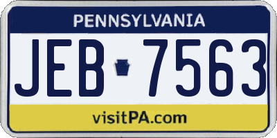 PA license plate JEB7563