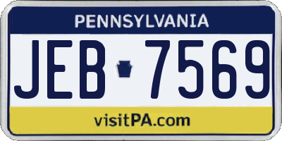 PA license plate JEB7569