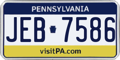 PA license plate JEB7586