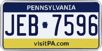 PA license plate JEB7596