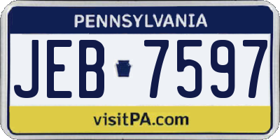 PA license plate JEB7597