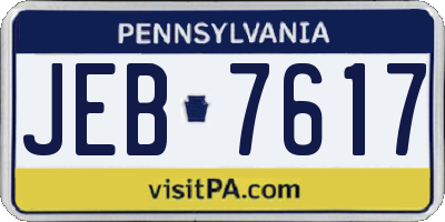 PA license plate JEB7617