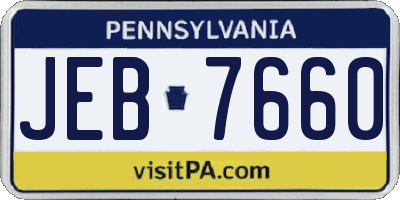 PA license plate JEB7660