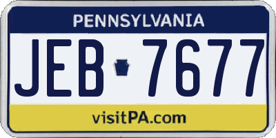 PA license plate JEB7677
