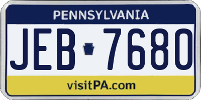 PA license plate JEB7680