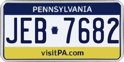 PA license plate JEB7682