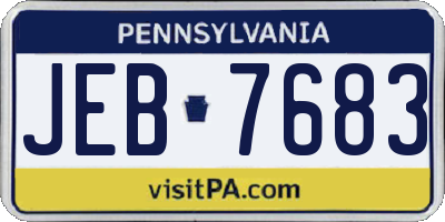 PA license plate JEB7683