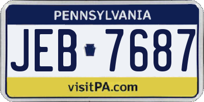 PA license plate JEB7687