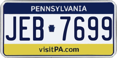 PA license plate JEB7699