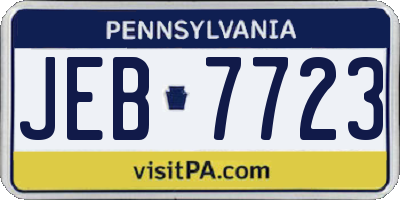 PA license plate JEB7723