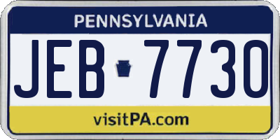 PA license plate JEB7730