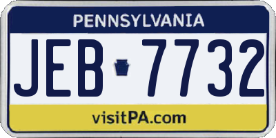 PA license plate JEB7732