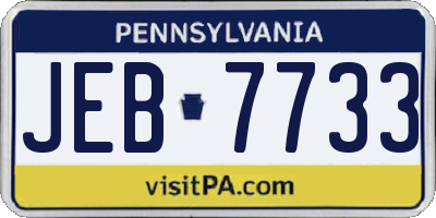PA license plate JEB7733
