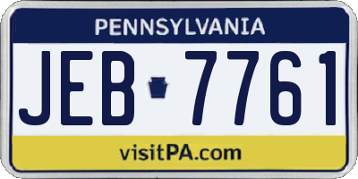 PA license plate JEB7761