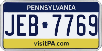 PA license plate JEB7769