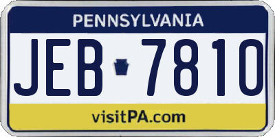 PA license plate JEB7810