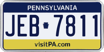 PA license plate JEB7811