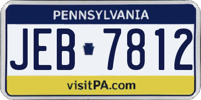 PA license plate JEB7812