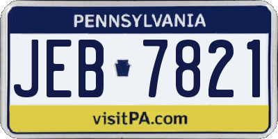 PA license plate JEB7821