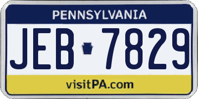 PA license plate JEB7829