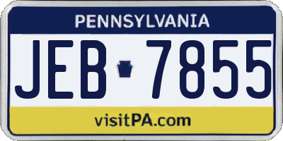PA license plate JEB7855