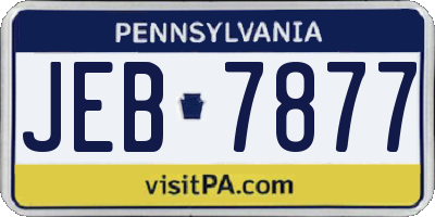 PA license plate JEB7877