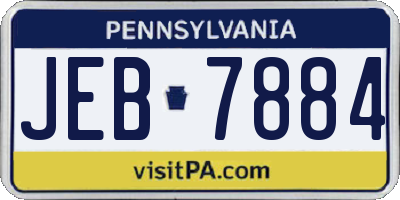 PA license plate JEB7884