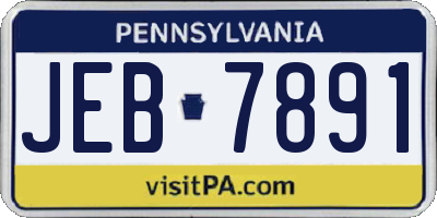 PA license plate JEB7891