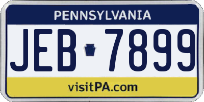 PA license plate JEB7899