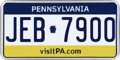 PA license plate JEB7900