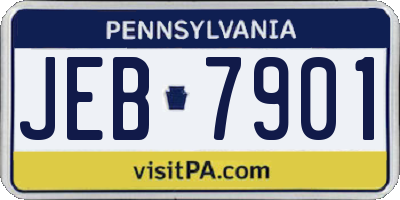 PA license plate JEB7901