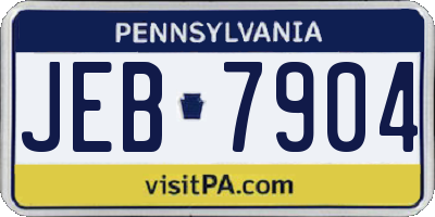 PA license plate JEB7904