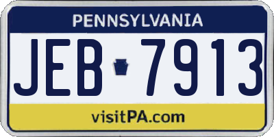 PA license plate JEB7913