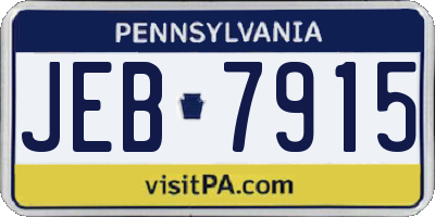 PA license plate JEB7915