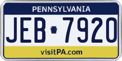 PA license plate JEB7920