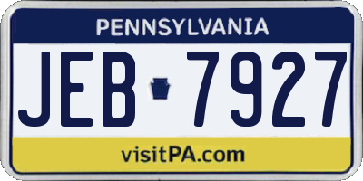 PA license plate JEB7927