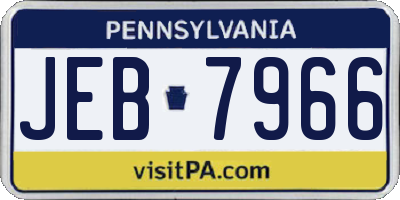 PA license plate JEB7966
