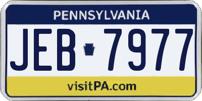 PA license plate JEB7977