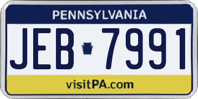 PA license plate JEB7991