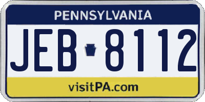 PA license plate JEB8112
