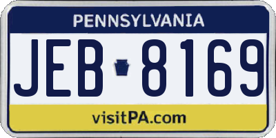 PA license plate JEB8169