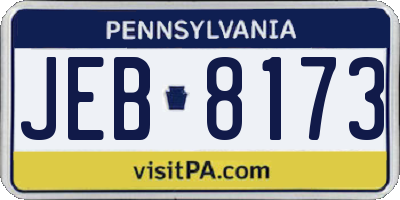 PA license plate JEB8173