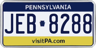 PA license plate JEB8288
