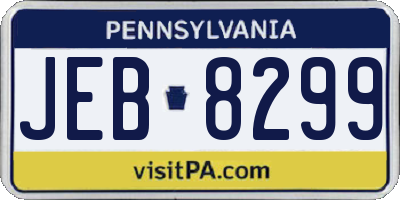 PA license plate JEB8299