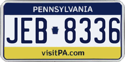 PA license plate JEB8336