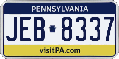 PA license plate JEB8337